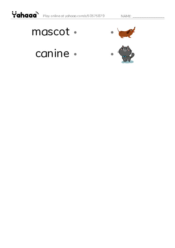 RAZ Vocabulary Z: Sergeant Stubby PDF link match words worksheet