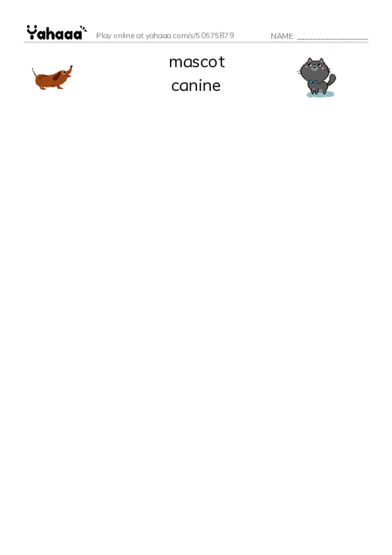 RAZ Vocabulary Z: Sergeant Stubby PDF three columns match words