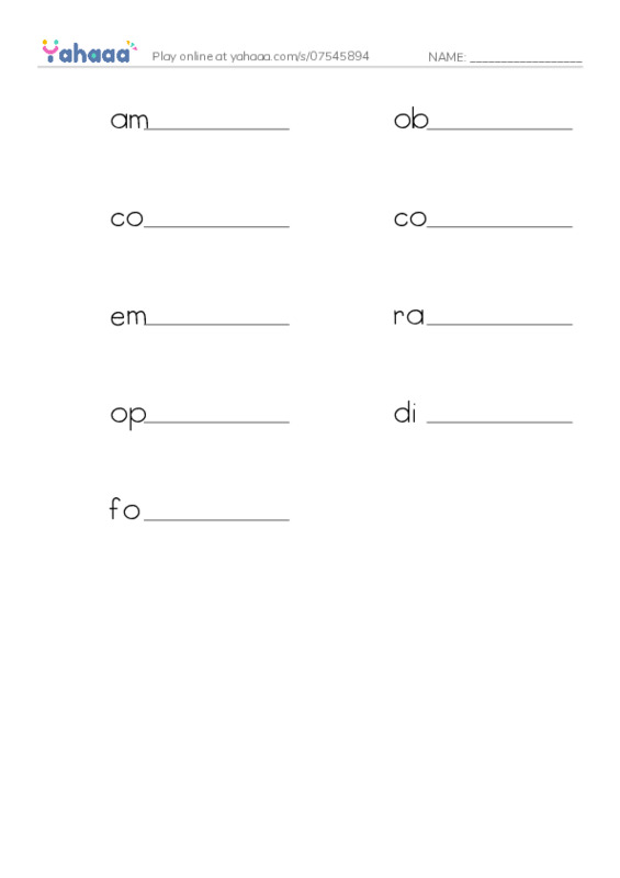 RAZ Vocabulary Z: Telescopes Eyes on Space PDF worksheet writing row