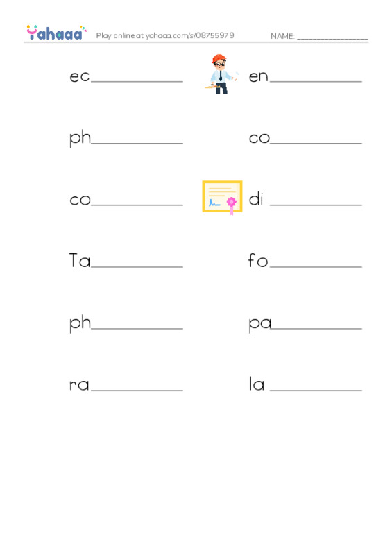 RAZ Vocabulary Z: The Nobel Prize PDF worksheet writing row