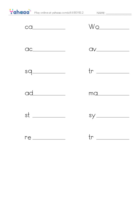 RAZ Vocabulary Z: The Red Baron PDF worksheet writing row