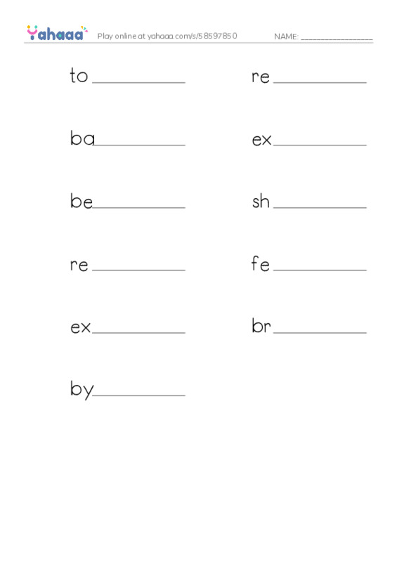 RAZ Vocabulary Z: Vikings PDF worksheet writing row