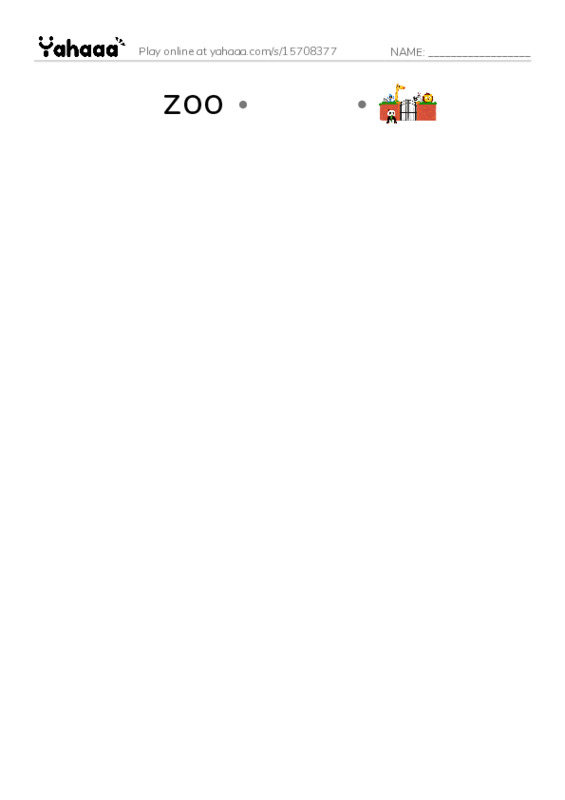 RAZ Vocabulary Z: Zoos Through the Ages PDF link match words worksheet