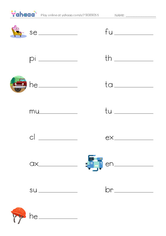 parts of motorcycle PDF worksheet writing row