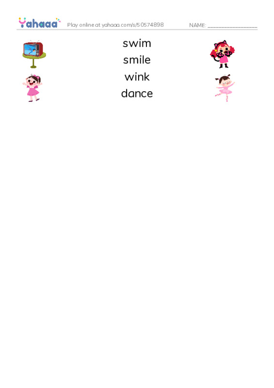 Let's GO 0: Unit 8 I Can PDF three columns match words