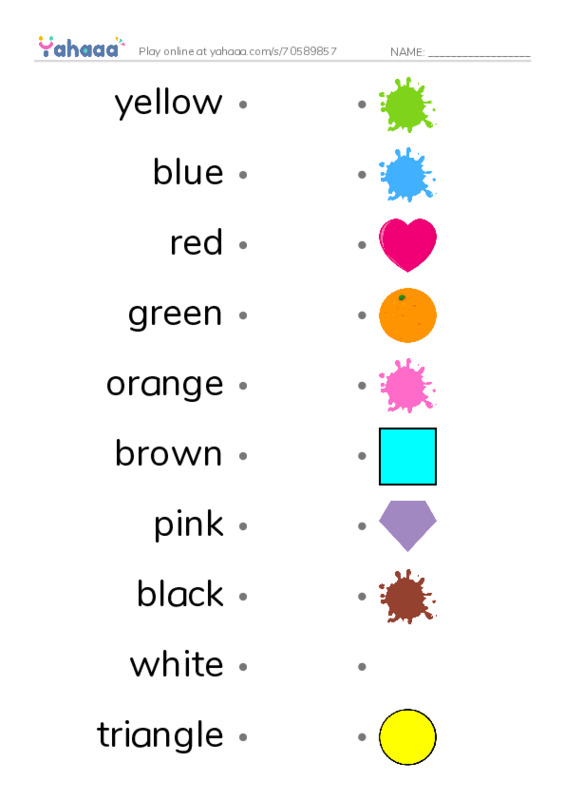 Let's GO 1: Unit 2 Colors and Shapes PDF link match words worksheet