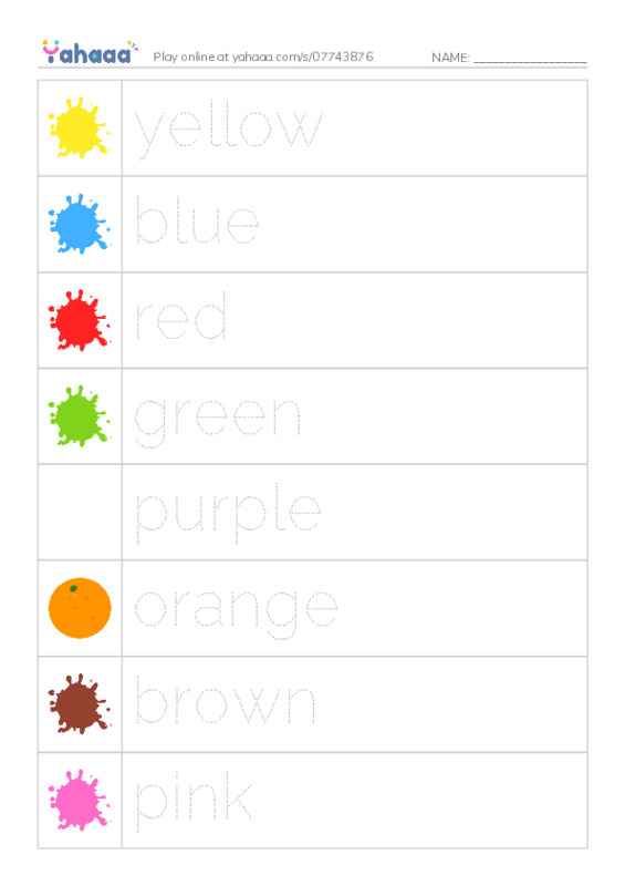 Let's GO 1: Unit 2 Colors and Shapes PDF one column image words