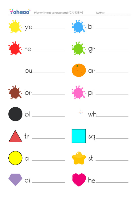Let's GO 1: Unit 2 Colors and Shapes PDF worksheet writing row