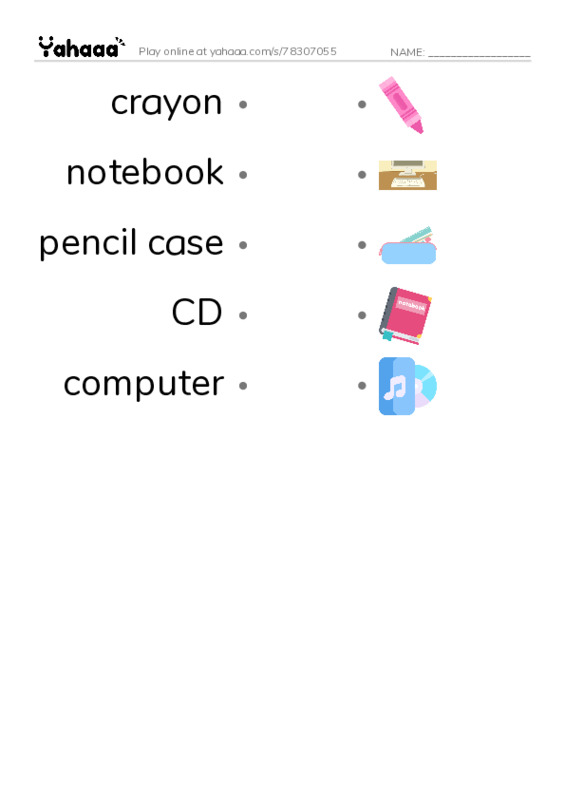 Let's GO 1: Unit 3 At the Store PDF link match words worksheet