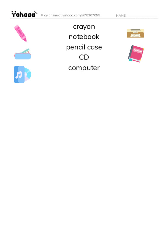 Let's GO 1: Unit 3 At the Store PDF three columns match words