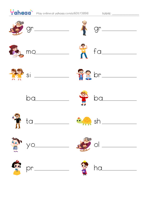 Let's GO 1: Unit 4 People at Home PDF worksheet writing row