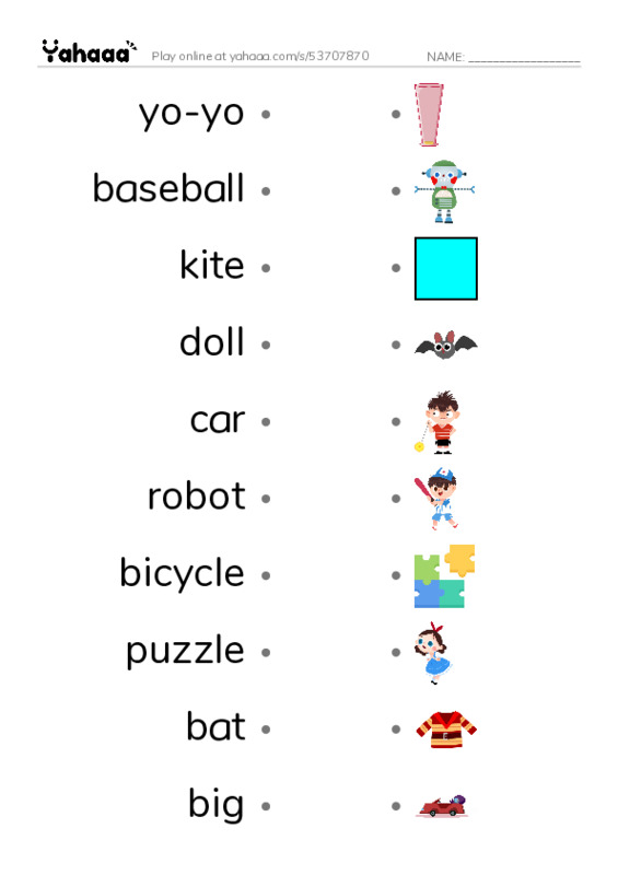 Let's GO 1: Unit 5 Happy Birthday! PDF link match words worksheet