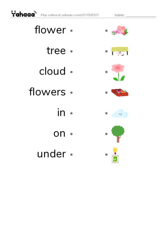 Let's GO 1: Unit 6 Outdoors PDF link match words worksheet