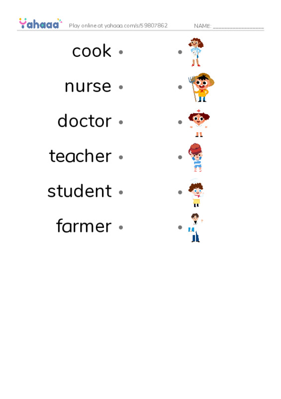 Let's GO 2: Unit 4 Occupations PDF link match words worksheet