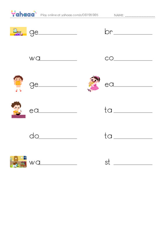Let's GO 2: Unit 7 Routines PDF worksheet writing row
