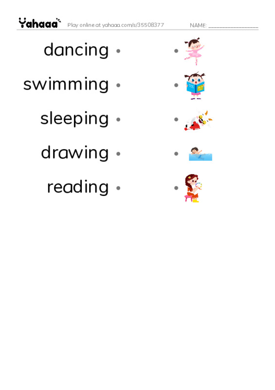 Let's GO 2: Unit 8 Doing Things PDF link match words worksheet