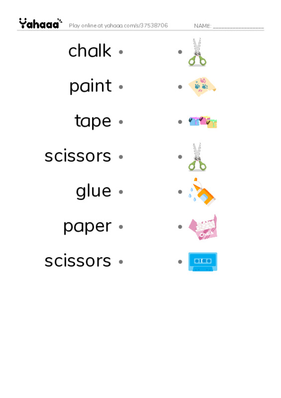 Let's GO 3: Unit 1 At School PDF link match words worksheet