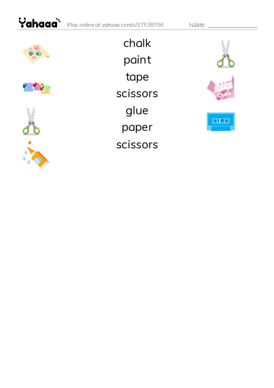 Let's GO 3: Unit 1 At School PDF three columns match words