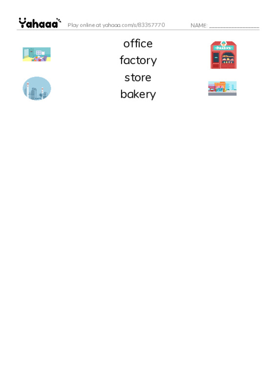 Let's GO 3: Unit 3 Places PDF three columns match words
