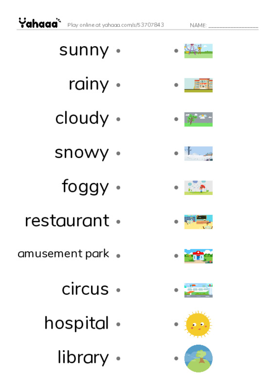 Let's GO 3: Unit 7 Yesterday and Today PDF link match words worksheet