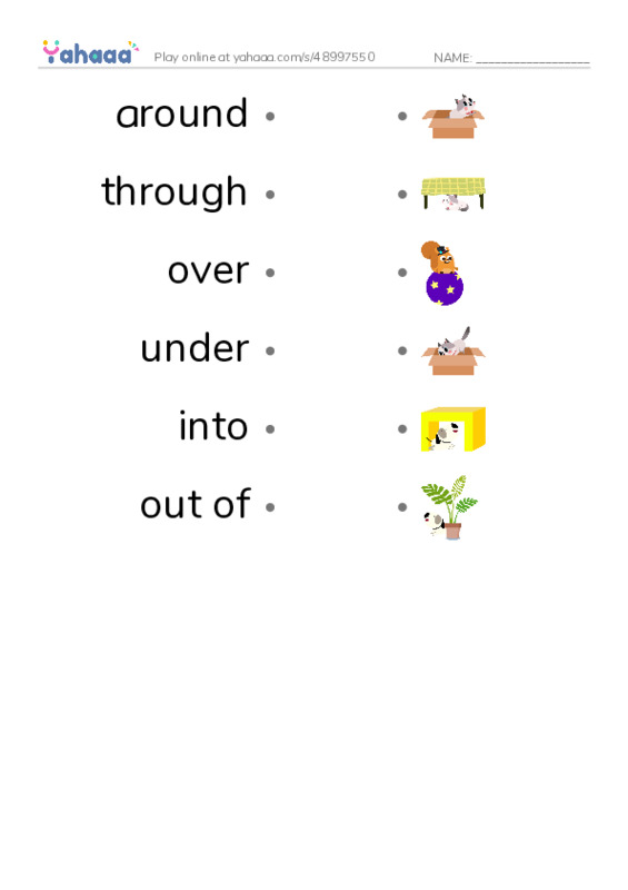 Let's GO 4: Unit 5 Outdoors and Indoors PDF link match words worksheet