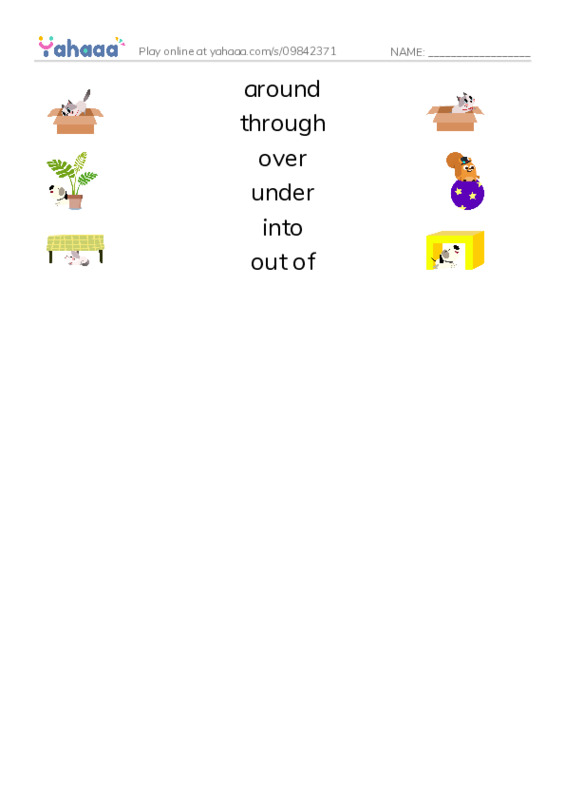 Let's GO 4: Unit 5 Outdoors and Indoors PDF three columns match words