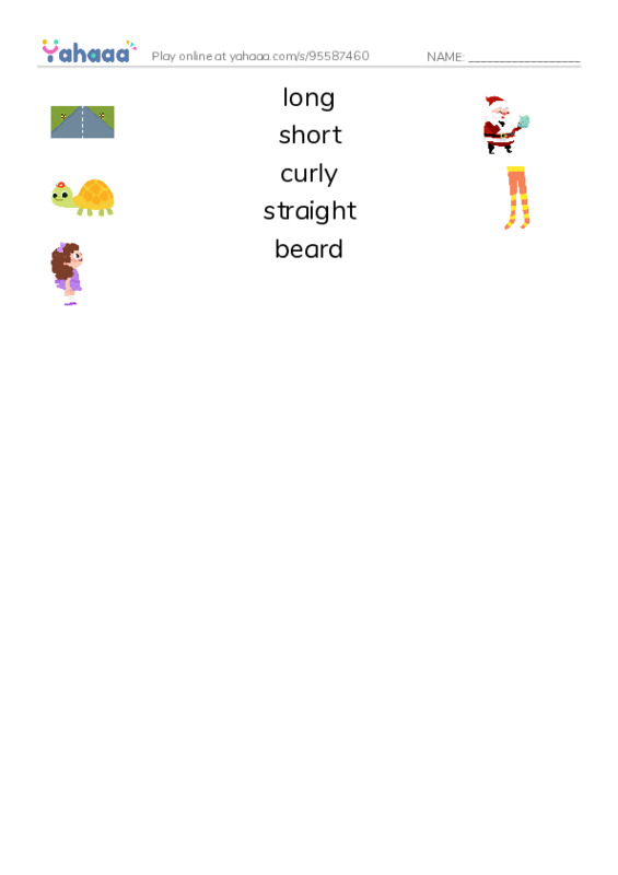 Let's GO 4: Unit 6 Hair styles PDF three columns match words