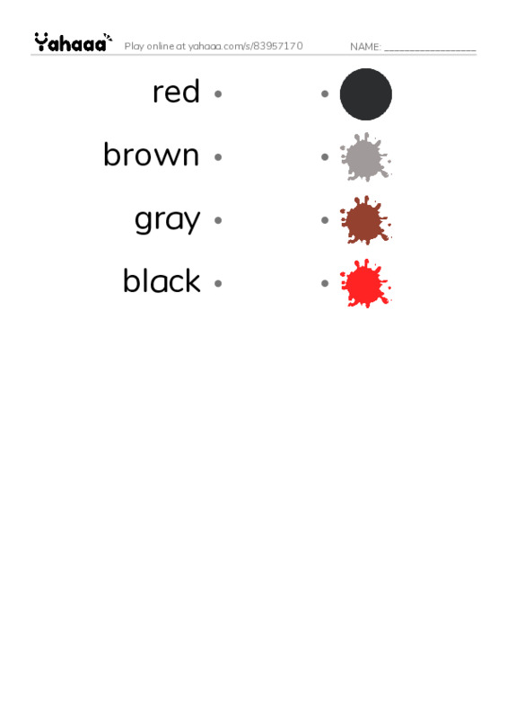 Let's GO 4: Unit 6 Hair color PDF link match words worksheet