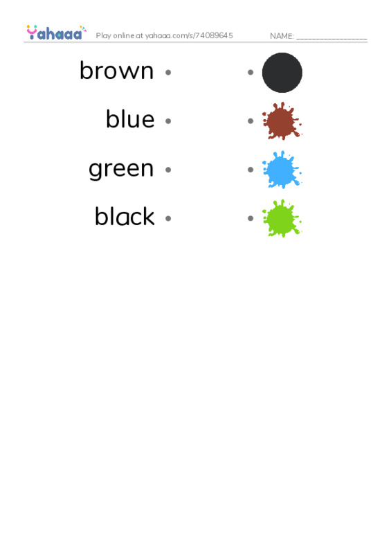 Let's GO 4: Unit 6 Eye color PDF link match words worksheet