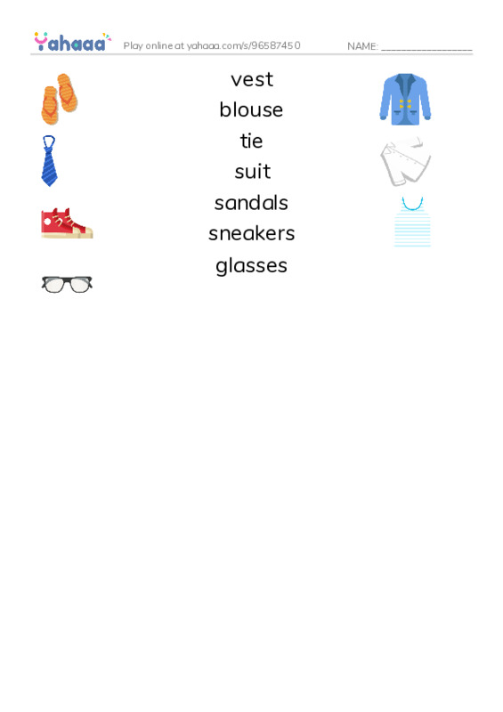 Let's GO 4: Unit 6 Accessory PDF three columns match words