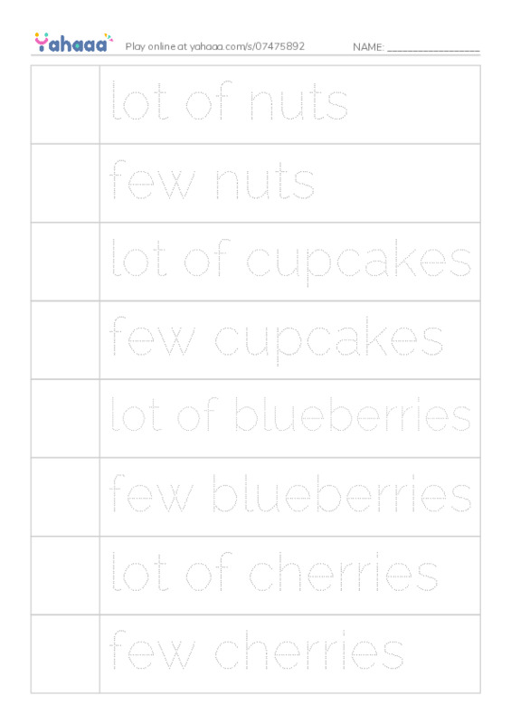 Let's GO 5: Unit 1 How Much Food? PDF one column image words