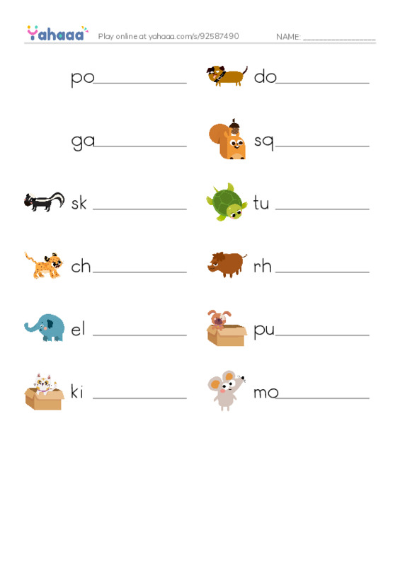 Let's GO 5: Unit 2 Comparing Animals PDF worksheet writing row