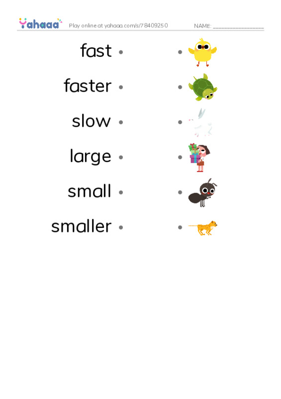Let's GO 5: Unit 2 Comparing PDF link match words worksheet