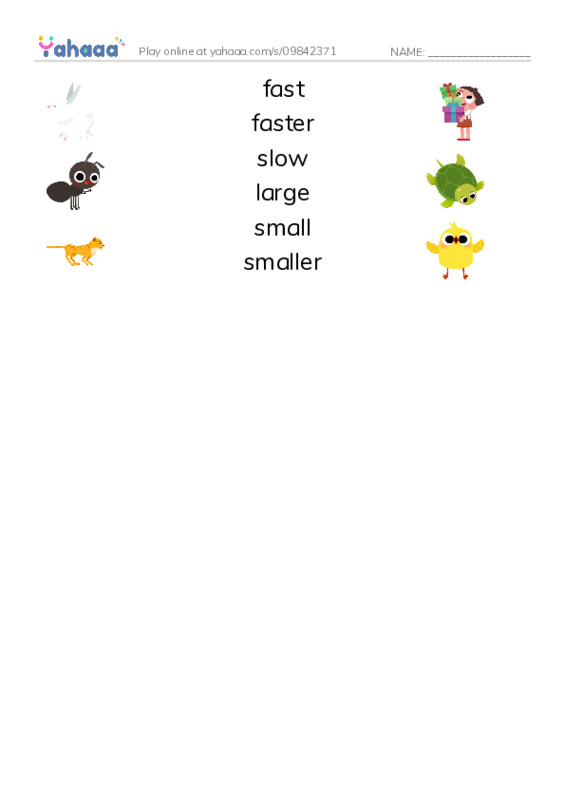 Let's GO 5: Unit 2 Comparing PDF three columns match words
