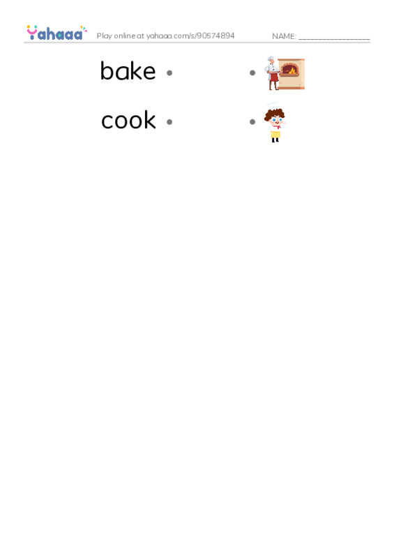 Let's GO 5: Unit 4 Activities PDF link match words worksheet