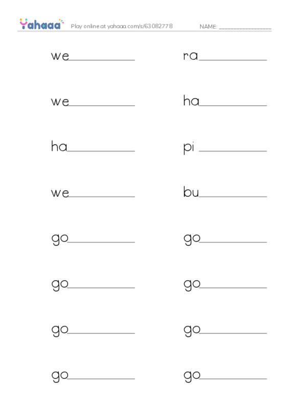Let's GO 5: Unit 6 Fun in the Seasons PDF worksheet writing row