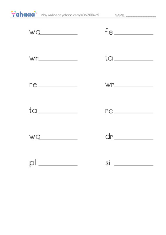 Let's GO 6: Unit 1 School Days PDF worksheet writing row