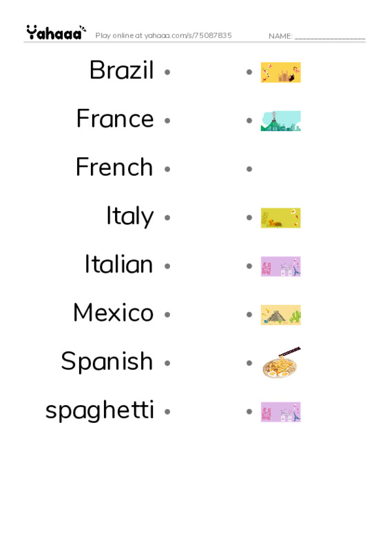Let's GO 6: Unit 5 Explore the World PDF link match words worksheet