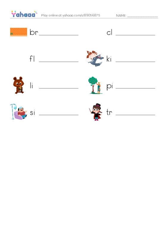 Word Families: ick PDF worksheet writing row