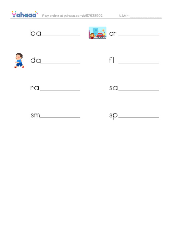 Word Families: ash PDF worksheet writing row
