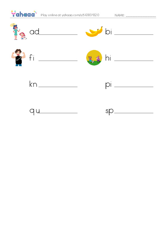 Word Families: it PDF worksheet writing row