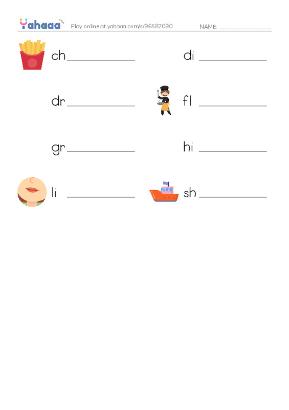 Word Families: ip PDF worksheet writing row