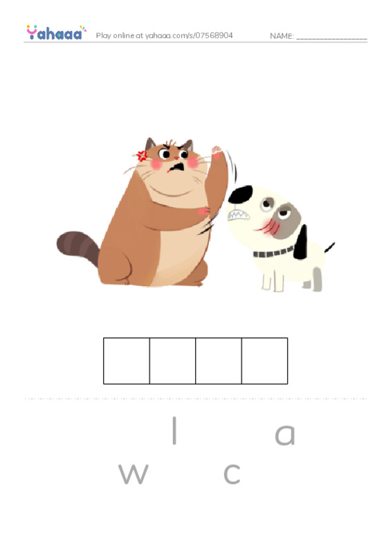 Word Families: aw PDF word puzzles worksheet