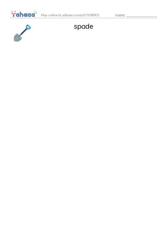 Gardening tools PDF three columns match words