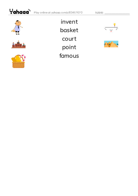 STORY basketball PDF three columns match words