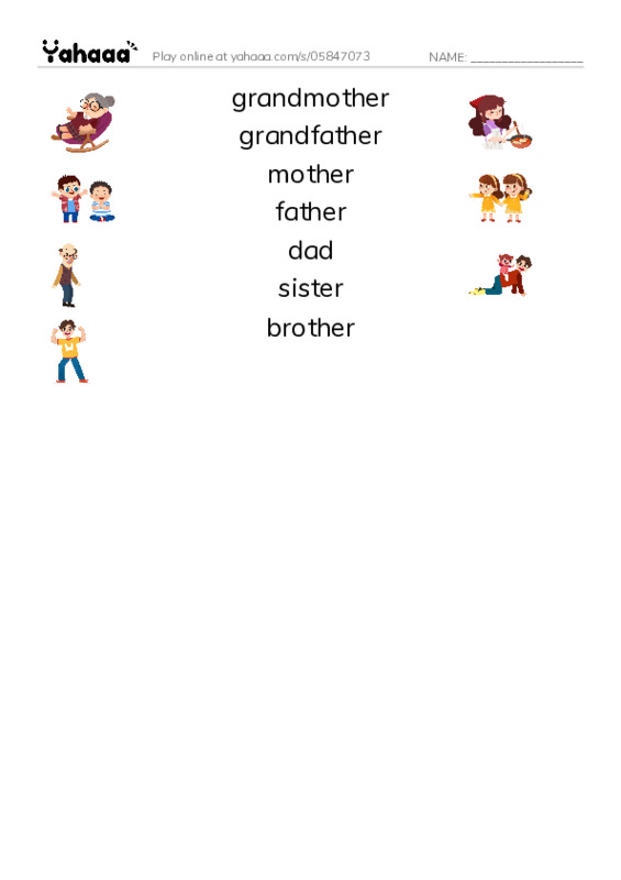 FAMILY MEMBERS PDF three columns match words