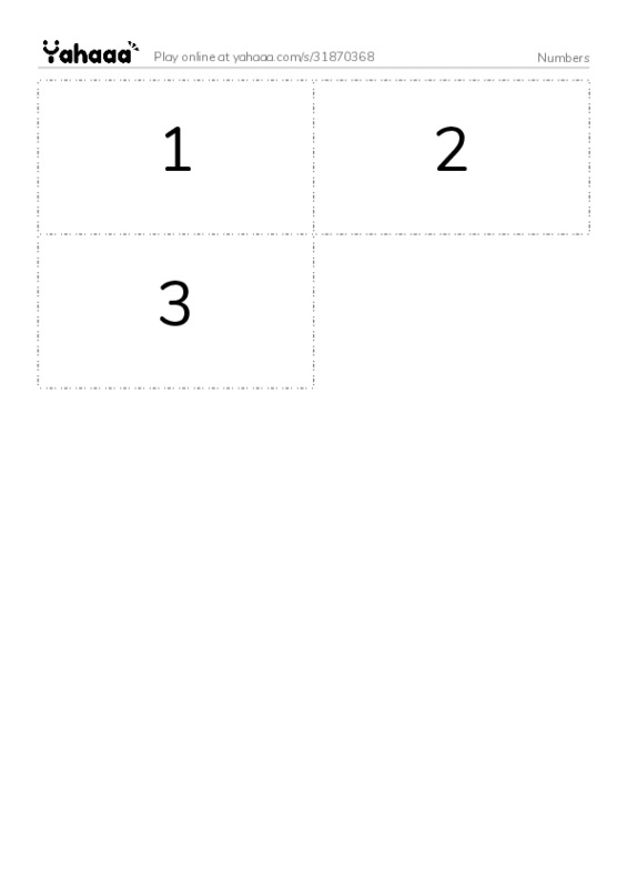 Numbers PDF two columns flashcards