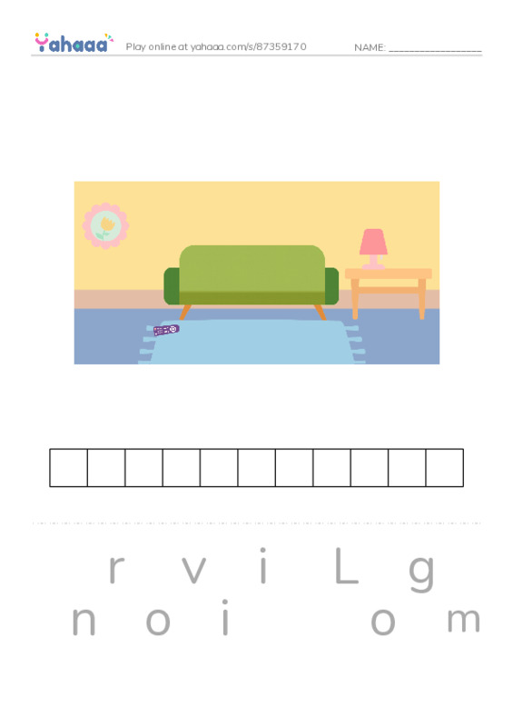 My House PDF word puzzles worksheet