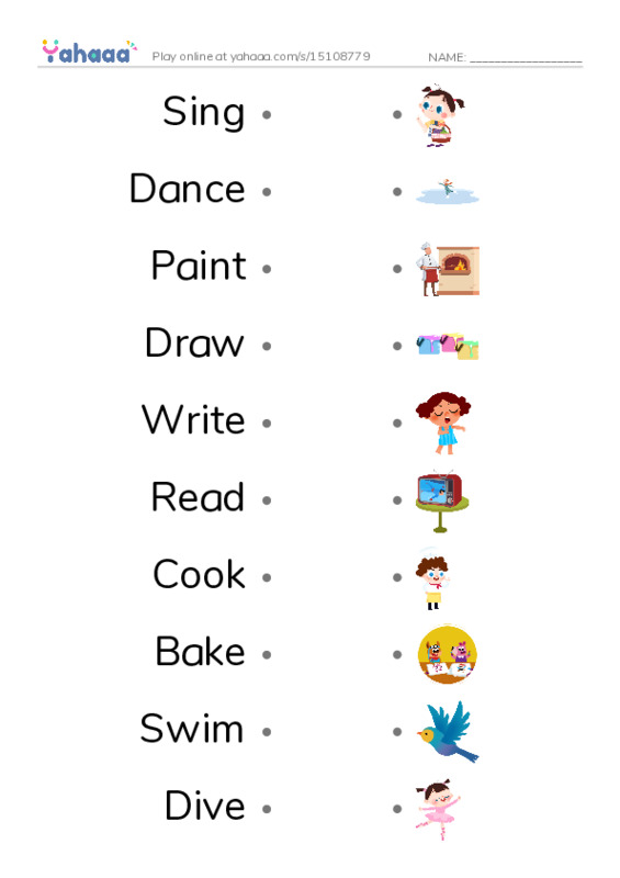 Can you...? PDF link match words worksheet
