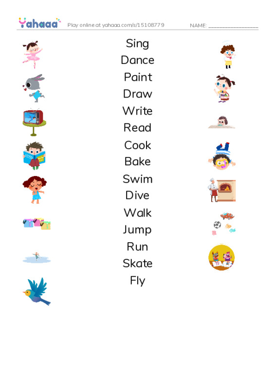 Can you...? PDF three columns match words